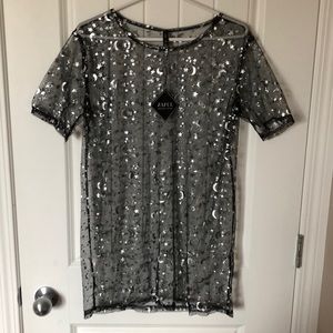 Stars and moon mesh shirt